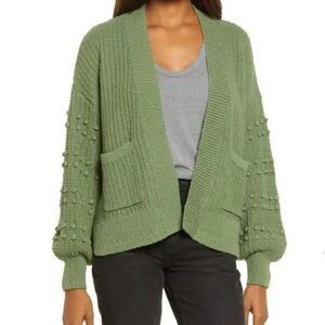 Madewell Bobble Cardigan‎ Sweater, size XXS, color green, NWT